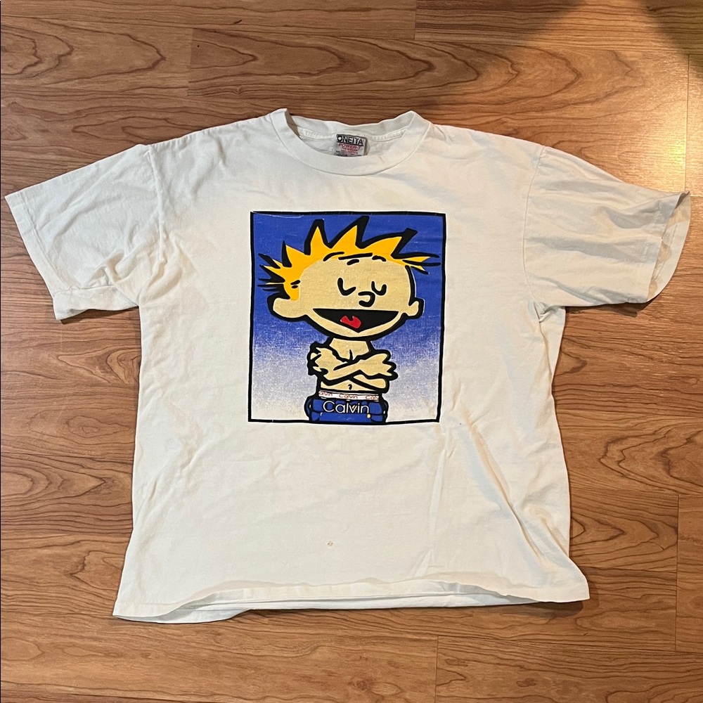 Vintage  Y2K Calvin and Hobbs T shirt size Large